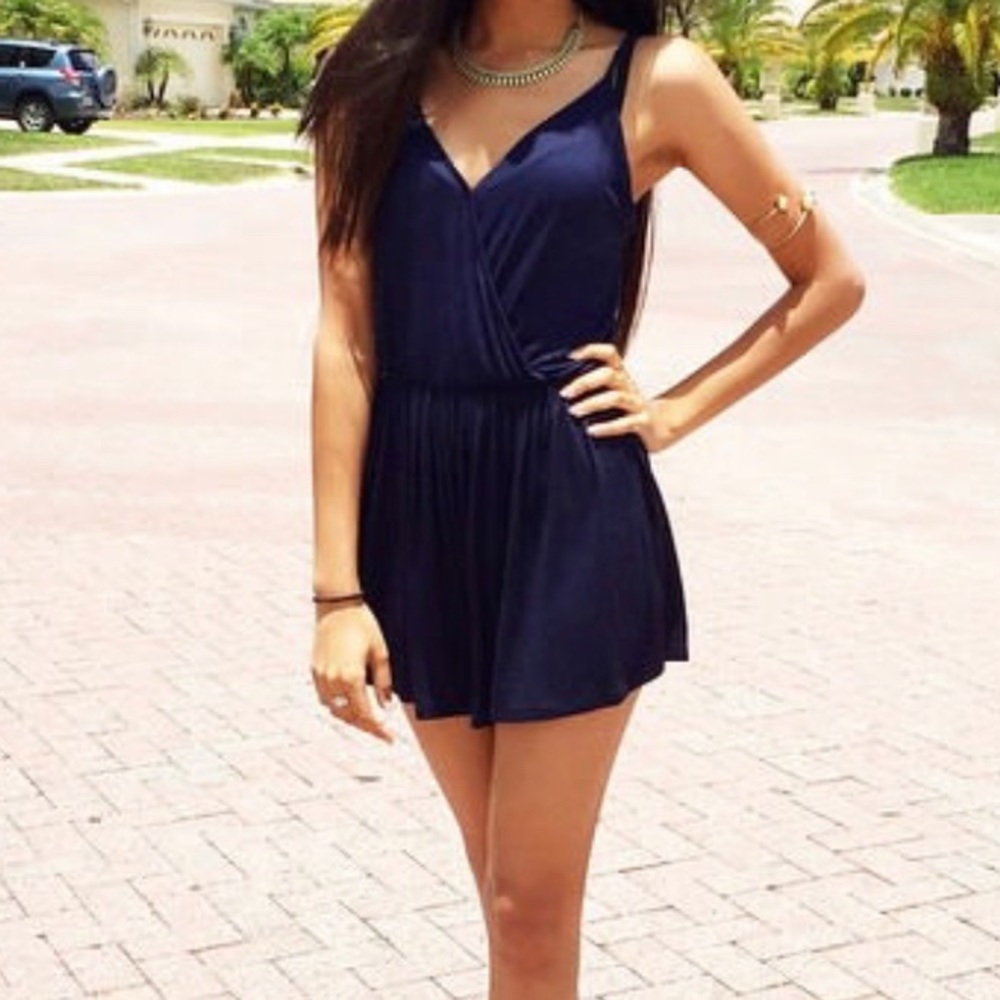Navy blue romper